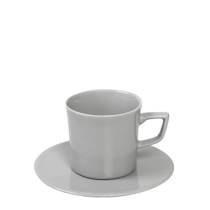 Φλυτζάνι Με Πιατάκι Espresso Stoneware Essentials ESPIEL 100ml OWA105K6 (Σετ 6 Τεμάχια) (Χρώμα: Γκρι, Υλικό: Stoneware) - ESPIEL - OWA105K6