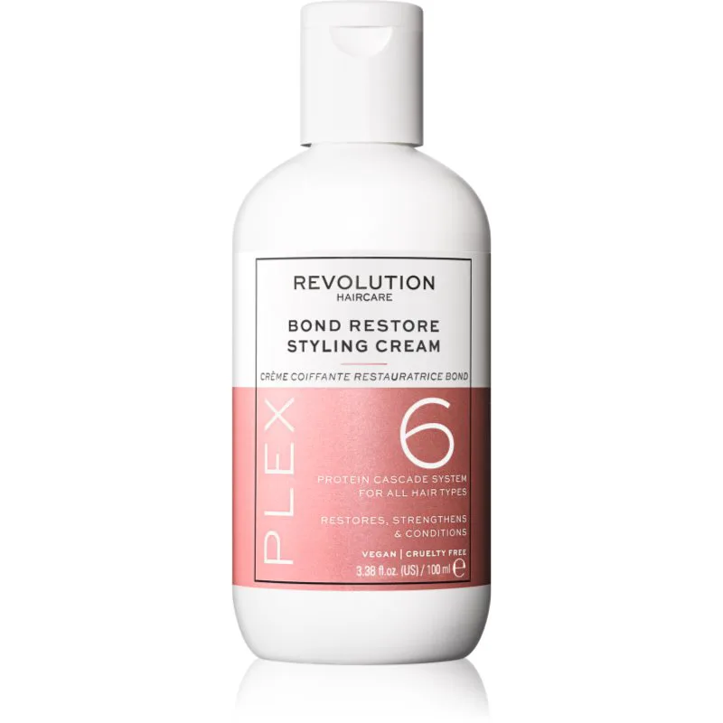 Revolution Haircare Plex No.6 Bond Restore Styling Cream φροντίδα αποκατάστασης χωρίς ξέβγαλμα για κατεστραμμένα μαλλιά 100 ml