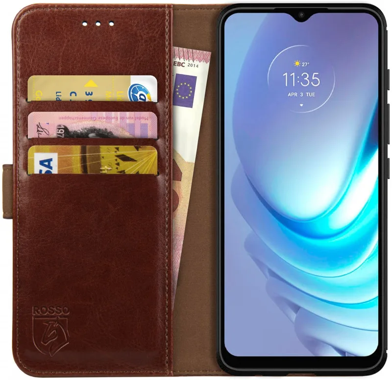 Κόκκινο Element PU Θήκη Πορτοφόλι Motorola Moto G50 4G - Brown (8719246342318)