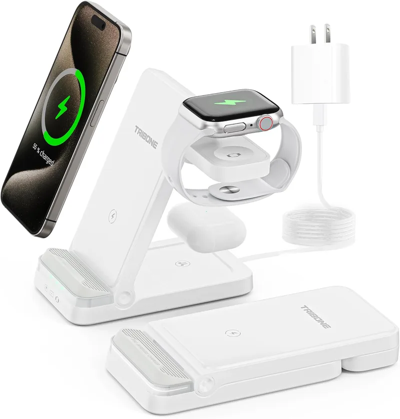 Wireless Charger 3 in 1 Tribone - Ασύρματη Φόρτιση 3 σε 1