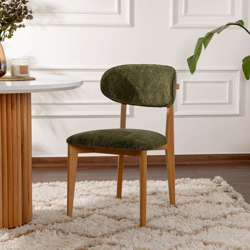 Σετ Καρέκλες (2 Τεμάχια) Lionte - Green, Light Oak 566Wyl1124 53x86x58 cm