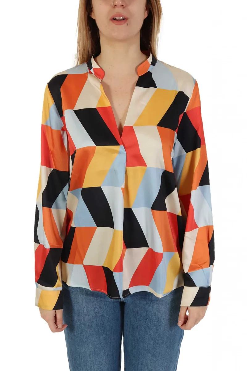 MARELLA EMME ΠΟΥΚΑΜΙΣΑ STAFFA V-NECK ΕΜΠΡΙΜΕ ΠΟΡΤΟΚΑΛΙ