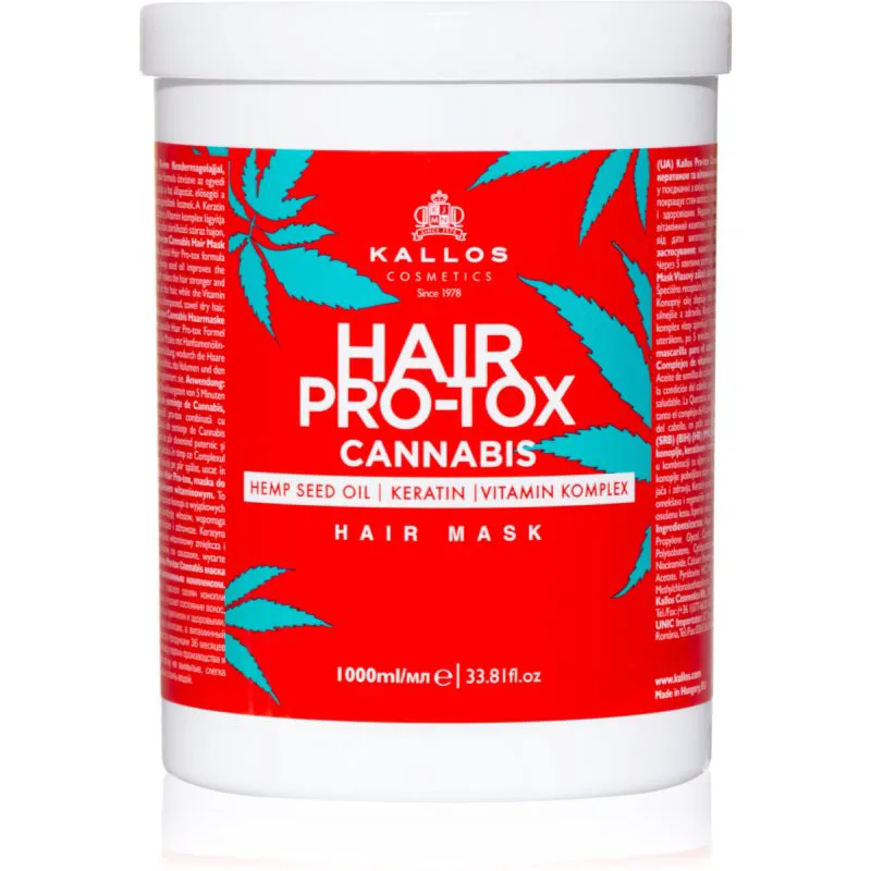 Kallos Hair Pro-Tox Cannabis αναγεννητική μάσκα για τα μαλλιά Με λάδι κάνναβης 1000 ml