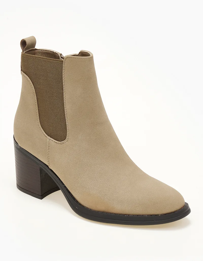 Ankle boots με χοντρό τακούνι και λάστιχο - Πούρο