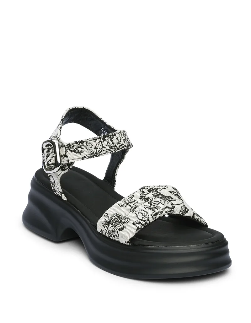 Σανδάλια flatform με chunky σόλα - Μαύρο