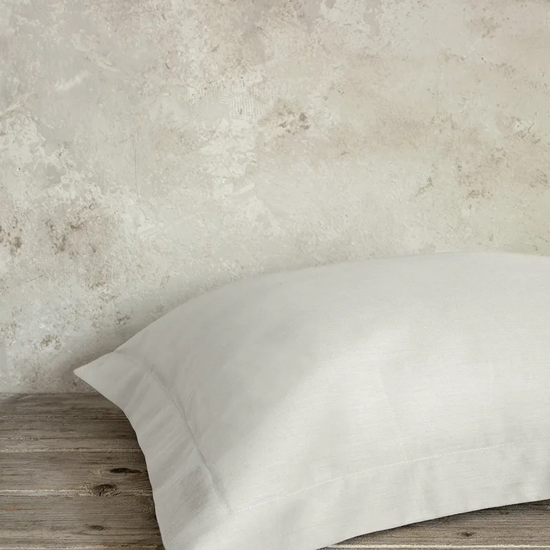 Μαξιλαροθήκες Oxford Ζεύγος 52X72+5 Nima Superior Satin Fog Μπεζ