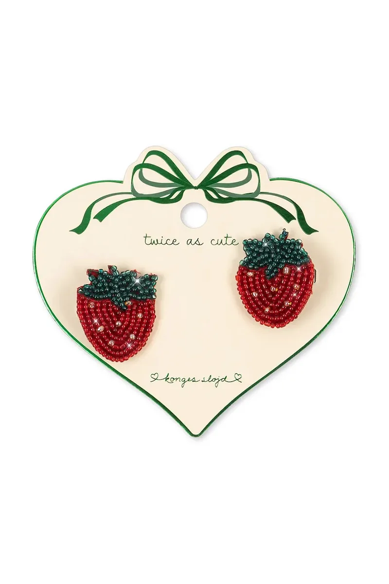 Παιδικά κλιπ μαλλιών Konges Sløjd 2 PACK STRAWBERRY BEADED HAIR CLIP 2-pack