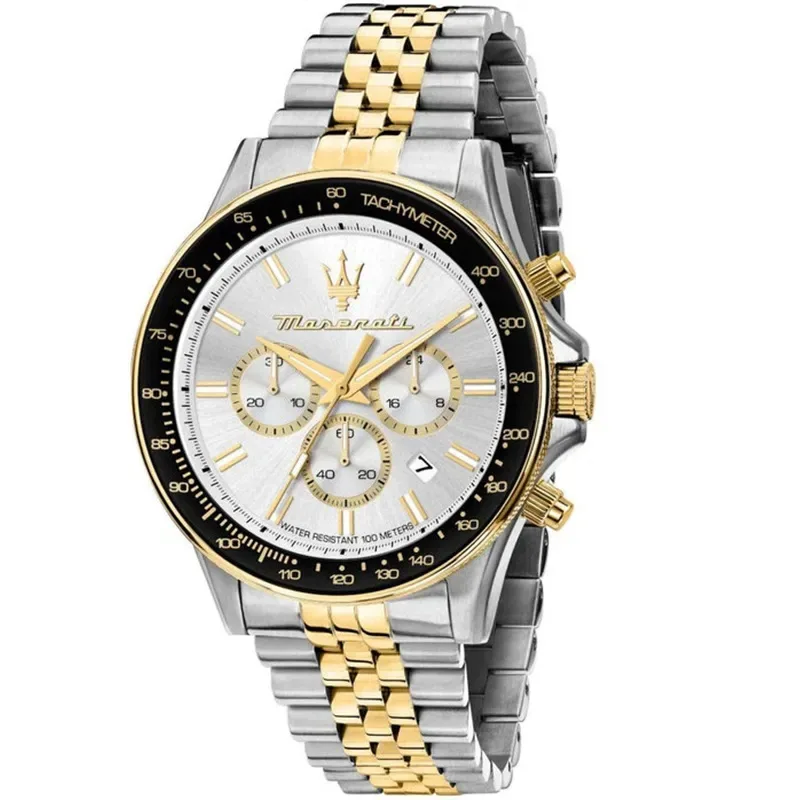 Δίχρωμο ρολόι Maserati Sfida Chronograph Stainless Steel Bracelet R8873640024 R8873640024 Ατσάλι