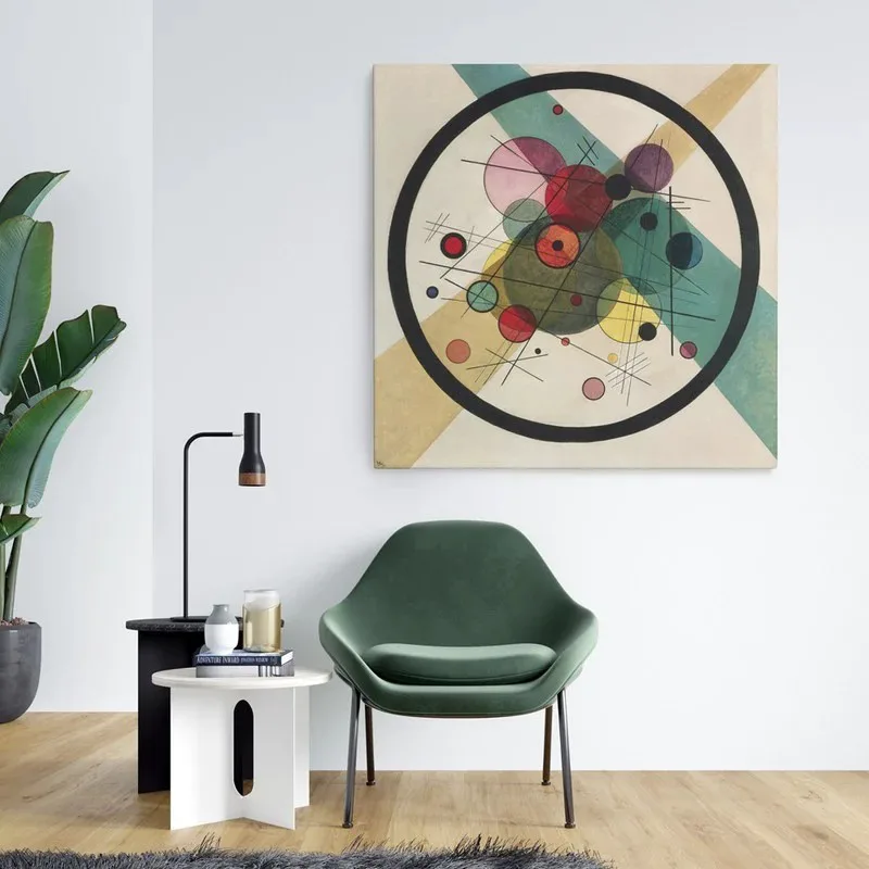 OUTLET Πίνακας σε καμβά KANDINSKY - CIRCLES IN A CIRCLE 65cm x 65cm