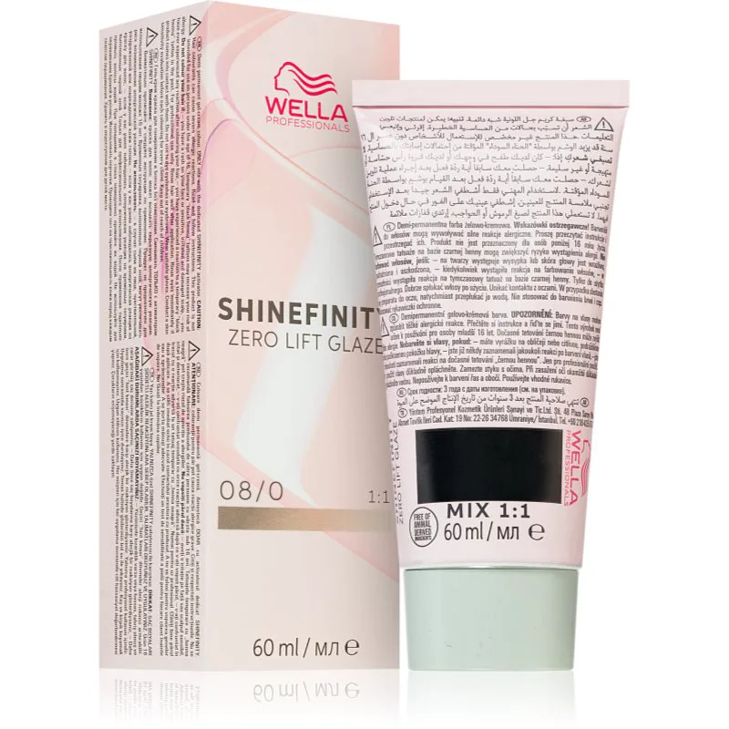 Wella Professionals Shinefinity Zero Lift Glaze ημιμόνιμη βαφή μαλλιών απόχρωση 08/0 - Natural Latte 60 ml