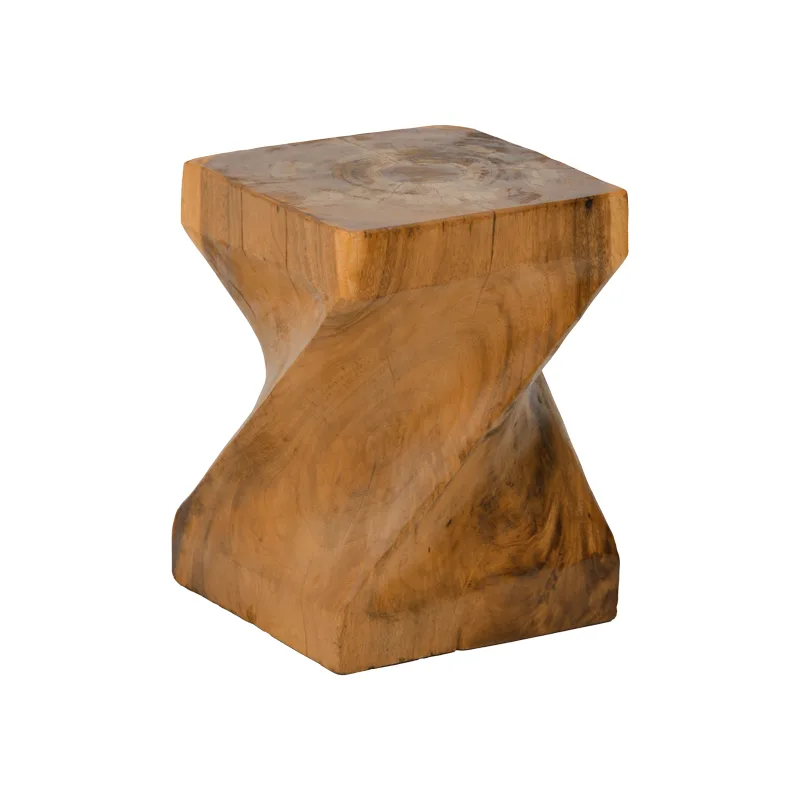 Σκαμπό Twister pakoworld suar ξύλο σε φυσική απόχρωση 30x30x45εκ - PAKO WORLD - 338-000031