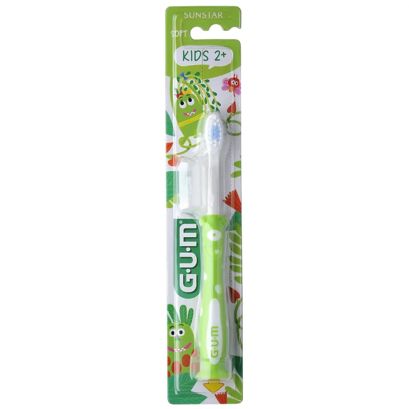 Gum Sunstar Kids 2 Years+ Soft Toothbrush Παιδική Οδοντόβουρτσα με Βεντούζα Στερέωσης από 2 Ετών 1 Τεμάχιο Κωδ 901 - Πράσινο
