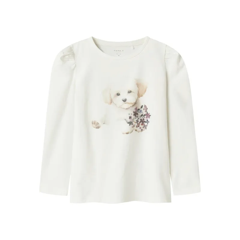 Μπλούζα μακό κορίτσι name it-13246614-Cloud Dancer-organic cotton