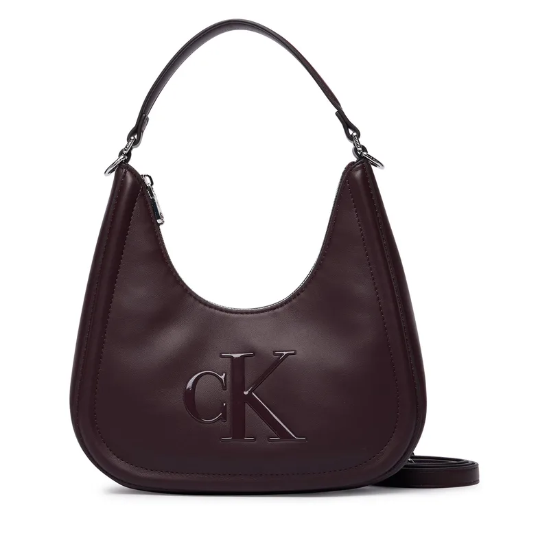 Τσάντα Calvin Klein Bold Ck Small Crescent Bag LV04F3561G Μπορντό