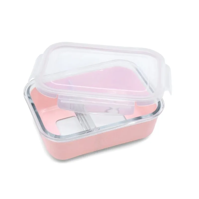 Glass Bento με θήκη σιλικόνης 740ml - pink Melii