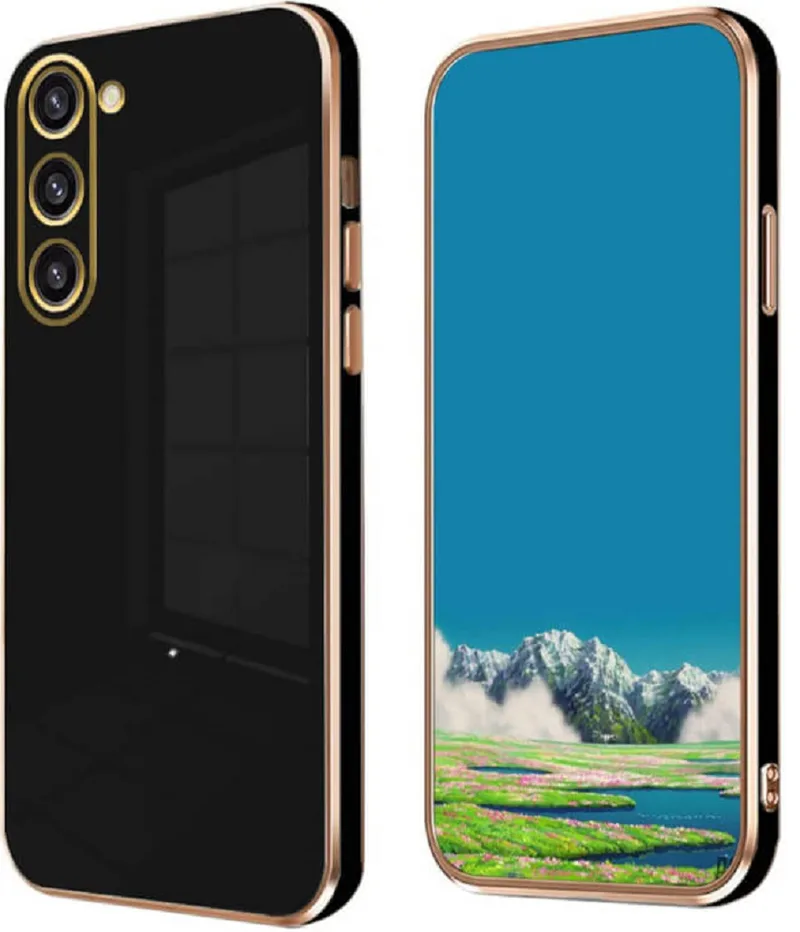 Bodycell Χρυσό Plated - Θήκη Σιλικόνης Samsung Galaxy S23 Plus - Black (5206015069765)
