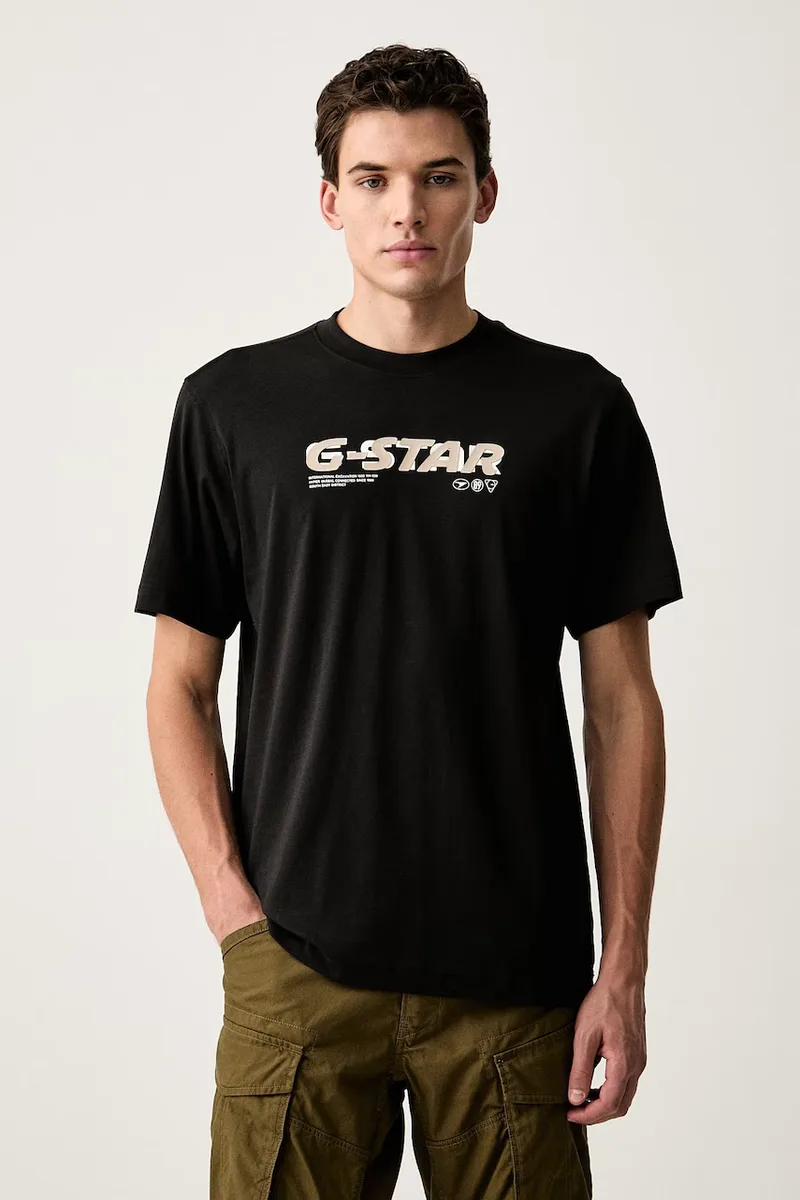 G-Star t-shirt ανδρικό βαμβακερό Front prt logo r t