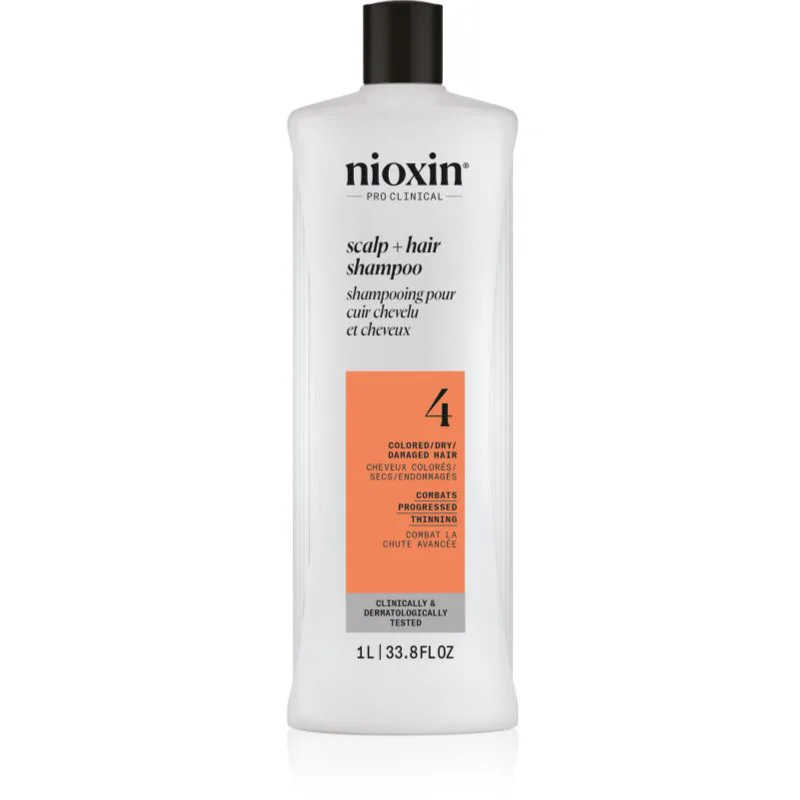 Nioxin System 4 Scalp + Hair Shampoo απαλό σαμπουάν για βαμμένα και κατεστραμμένα μαλλιά 1000 ml