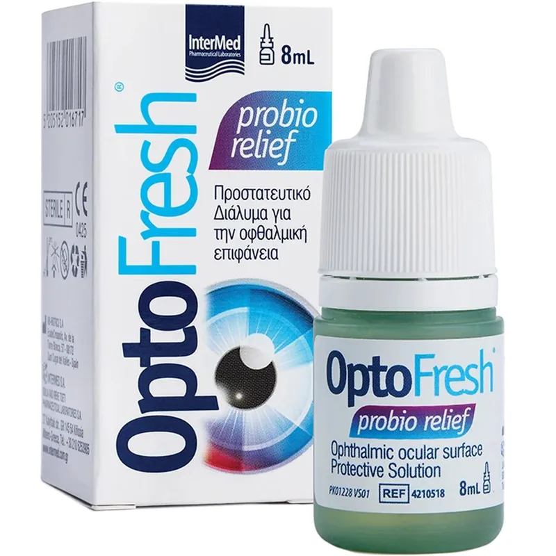 Intermed OptoFresh Probio Relief Οφθαλμικές Σταγόνες για Προστασία από Ξηροφθαλμία, Βλεφαρίτιδα, Επιπεφυκίτιδα & Χειρουργικές Επεμβάσεις 8ml