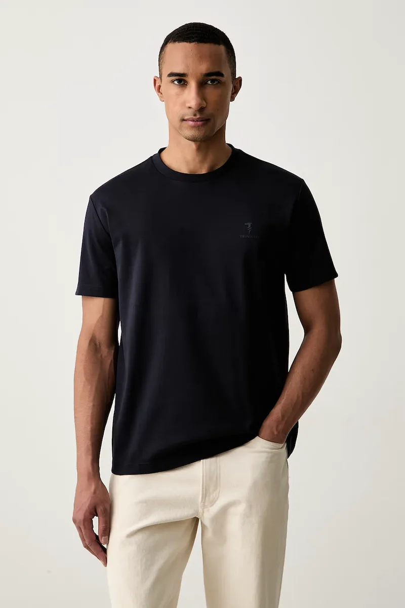 Trussardi μπλουζάκι basic ανδρικό βαμβακερό με ελαστάν