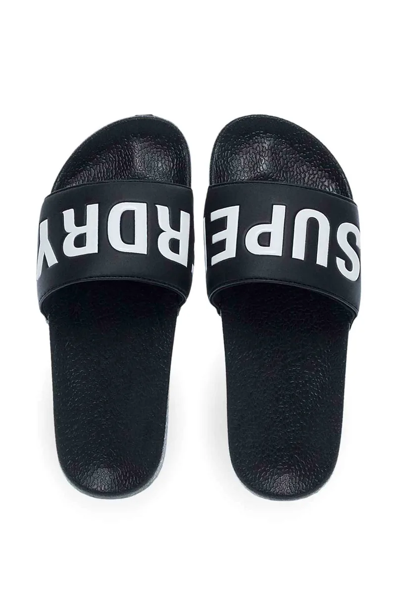 Superdry ανδρικές σαγιονάρες με λογότυπο - MF310291A Ασπρόμαυρο