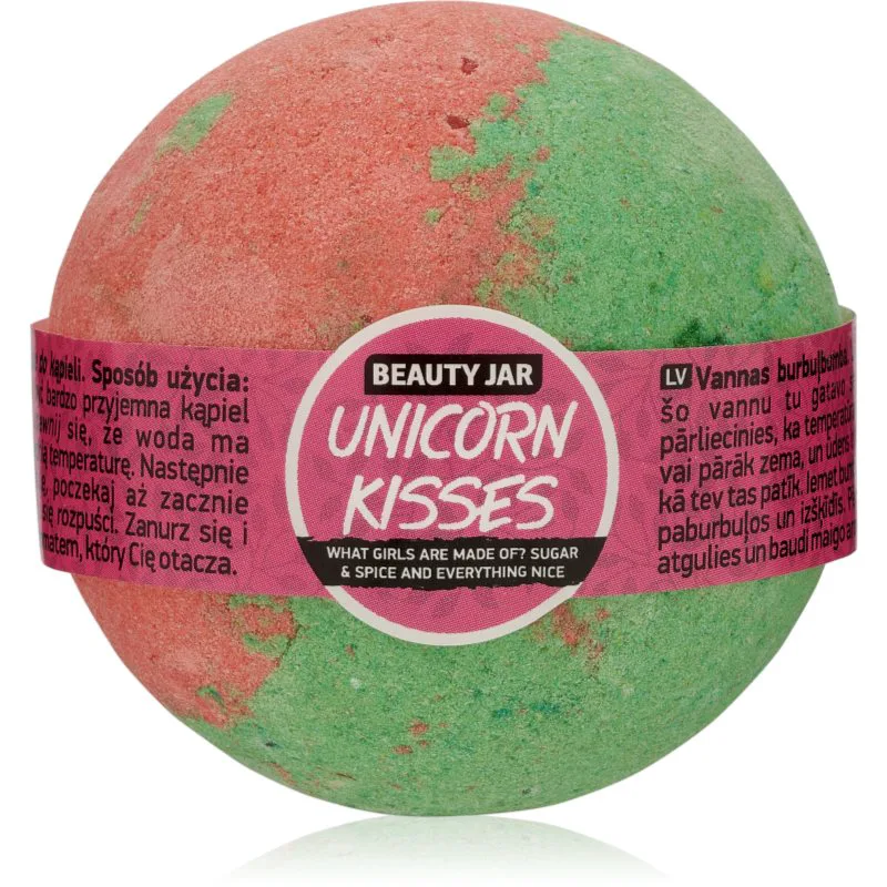 Beauty Jar Unicorn Kisses βόμβα μπάνιου με άρωμα από φραούλες 150 γρ