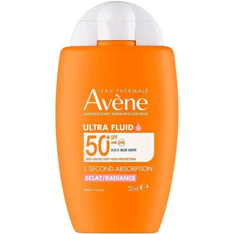 Avene Radiance Spf50+,1 Second Absorption Ultra Fluid Λεπτόρρευστο Αντηλιακό Προσώπου Πολύ Υψηλής Προστασίας Άμεσης Απορρόφησης για Φυσική Λάμψη του Δέρματος & Πρόληψη της Γήρανσης 50ml