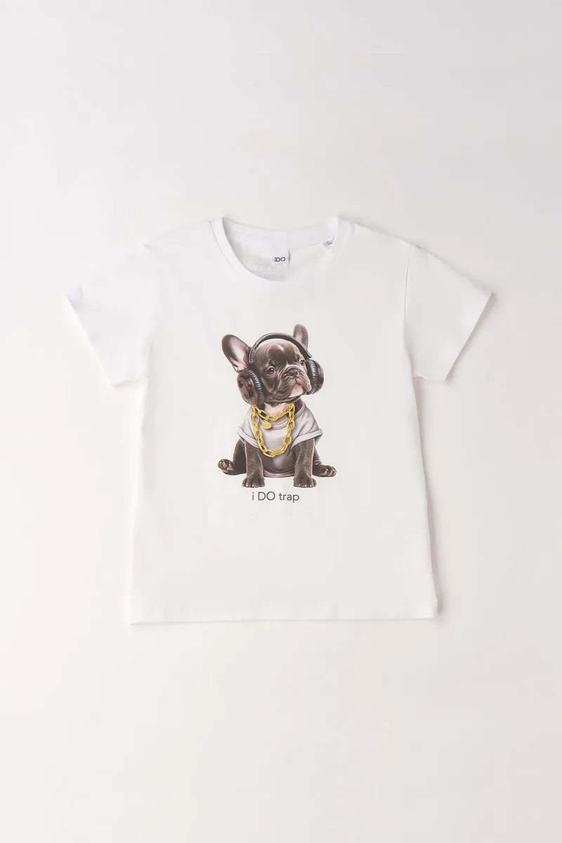 iDO παιδικό T-shirt με dog print - 4.G831/G2 Λευκό