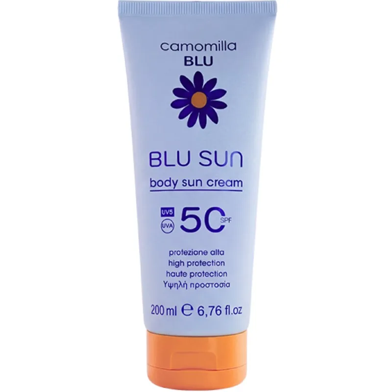 Camomilla Μπλε Sun Spf50 Body Cream Αντηλιακή Κρέμα Σώματος Υψηλής Προστασίας Ιδανική για Καθημερινή Έκθεση στον Ήλιο με Ανάλαφρη Υφή 200ml