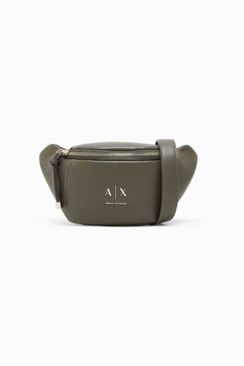 Armani Exchange γυναικεία τσαντάκι μέσης/crossbody με μεταλλικό monogram - XW002655AF19902 Χακί