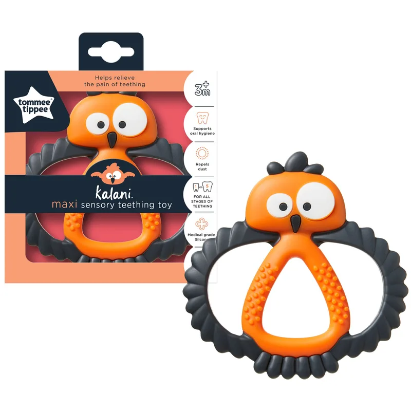 Tommee Tippee Kalany Maxi Sensory Teething Toy Κωδ 436479 Μεγάλο Μασητικό Παιχνίδι Κουκουβάγια Πορτοκαλί 3m+, 1 Τεμάχιο