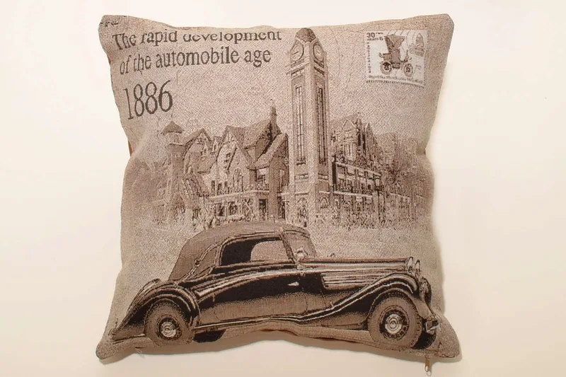 Μαξιλαροθήκη Διακόσμησης Silk Fashion Cars Brown 45x45