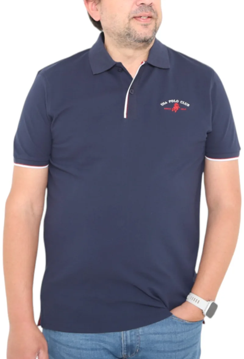 Μπλούζα Polo USA POLO CLUB Sleeve Polo-Shirt 1004-NAVY Ανδρικό