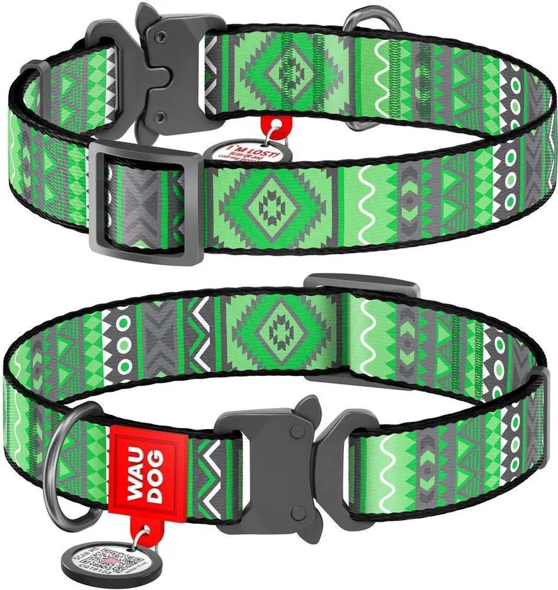 ΠΕΡΙΛΑΙΜΙΟ WAUDOG ETNO GREEN METAL FASTEX (15MM / 23-35CM)