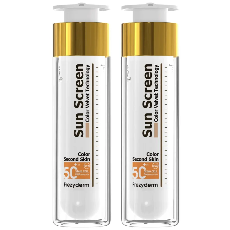 Σετ Frezyderm Sun Screen Color Velvet Face Cream Spf50+, 100ml (2x50ml)