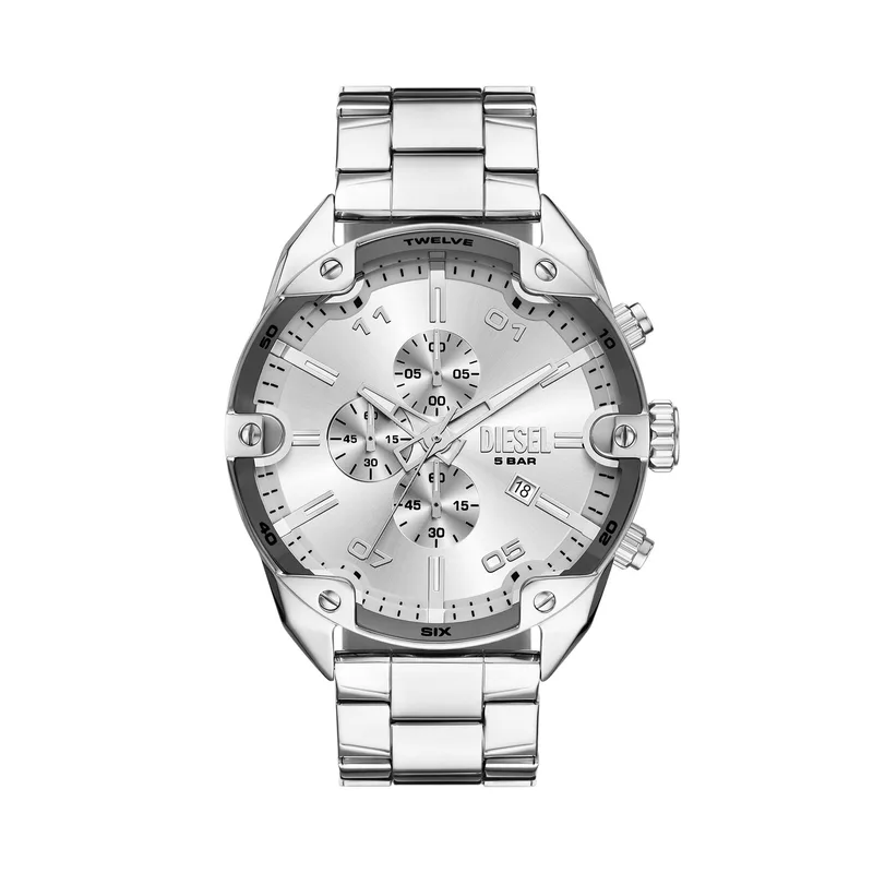Ρολόι Diesel Spiked Chronograph DZ4677 Ασημί