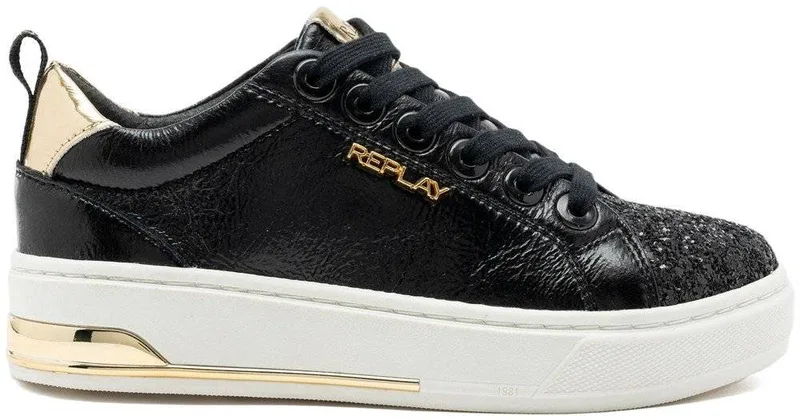 SNEAKERS REPLAY JZ240011S-0003 ΜΑΥΡΟ/ΧΡΥΣΟ (EU:32)