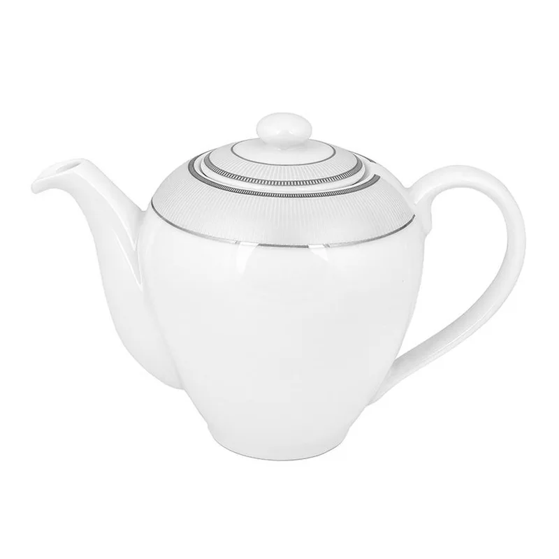 Τσαγιέρα Πορσελάνης Λευκή 1150ml Classic Stripes Oriana Ferelli PR17310211 (Υλικό: Πορσελάνη, Χρώμα: Λευκό) - Oriana Ferelli - PR17310211