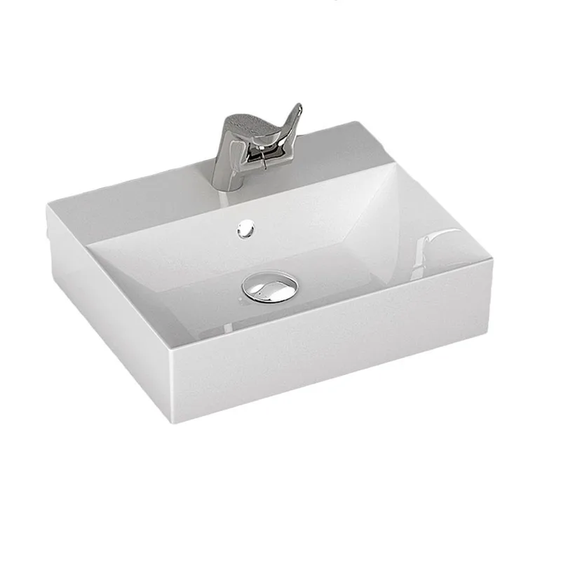 Νιπτήρας Κρεμαστός & Επικαθήμενος Λευκό Ceramica Tetra N 32050 Λευκό (50x42cm)