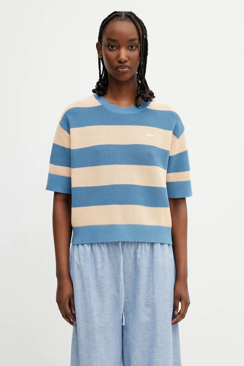 Lacoste πλεκτό t-shirt γυναικείο βαμβακερό
