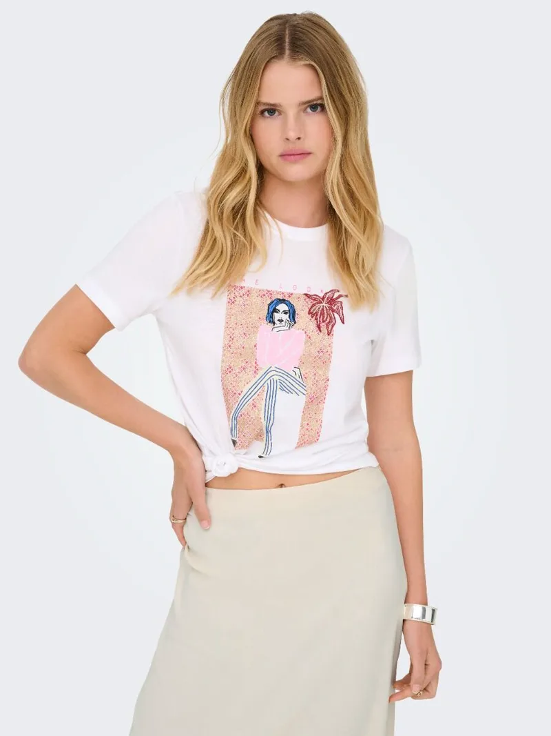 Only Celine Γυναικείο Regular T-Shirt 15368908 Λευκό