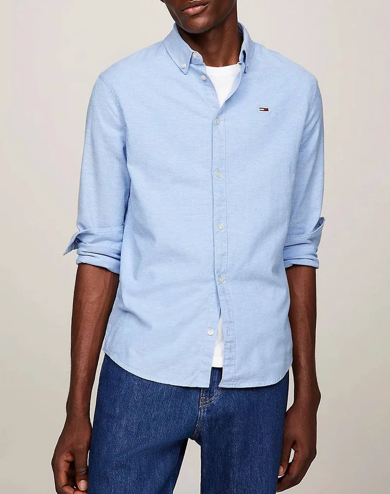 TOMMY JEANS TJM SLIM STRETCH OXFORD SHIRT DM0DM09594-C4E LightBlue