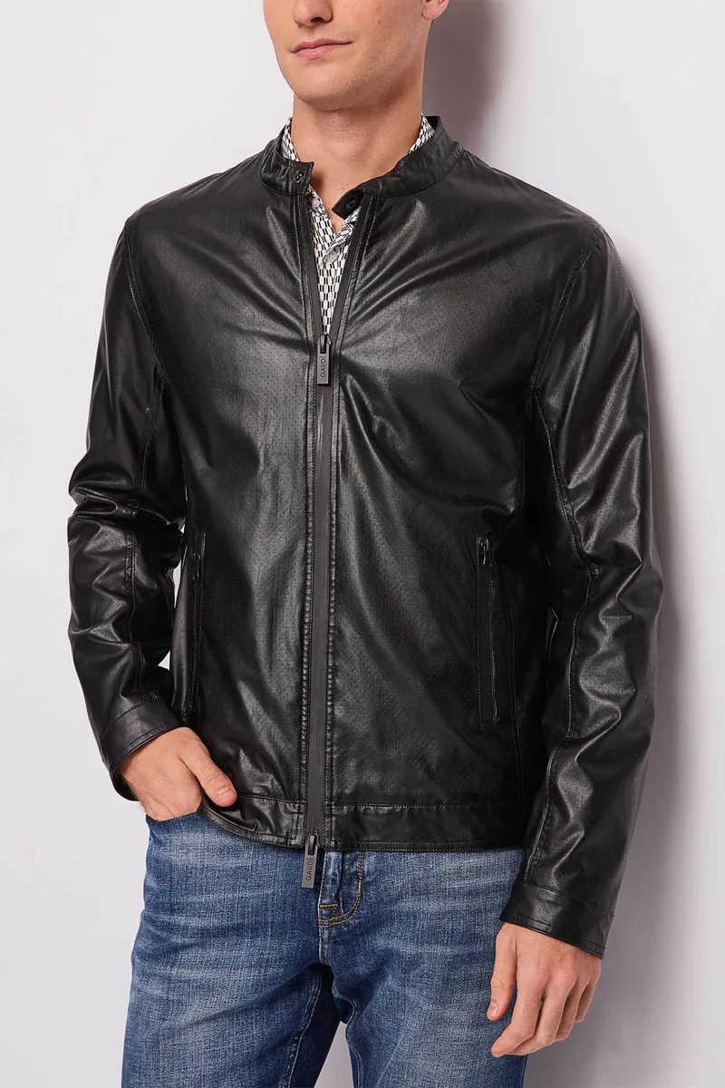 Gaudi ανδρικό biker jacket faux leather - 611GU38001 Μαύρο