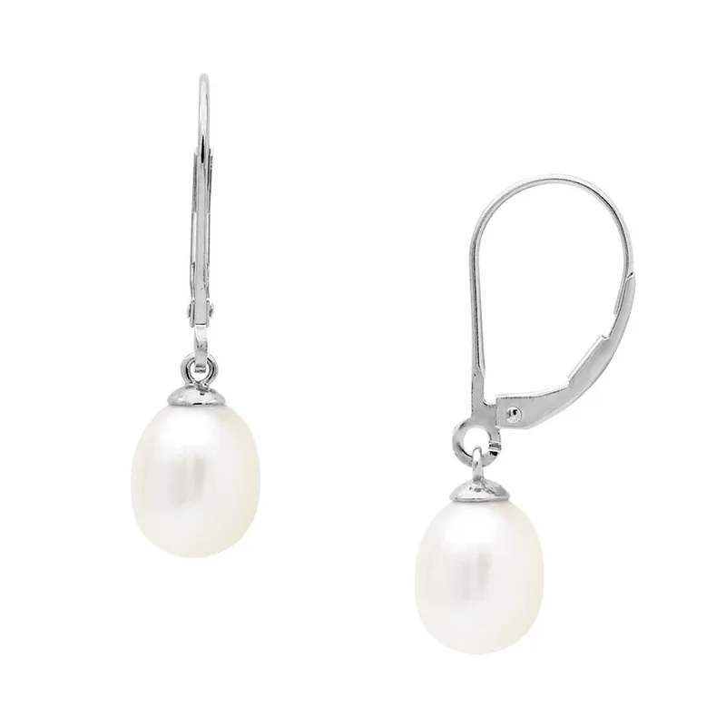 TBS Creations Σκουλαρίκια με μαργαριτάρια Fresh Water Pearl από λευκόχρυσο 14 καρατίων BSE110895