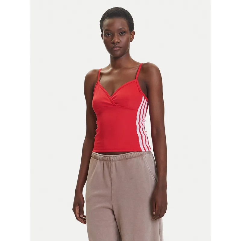 adidas Τοπ Seasonal Essentials 3-Stripes JM1910 Κόκκινο Slim Fit