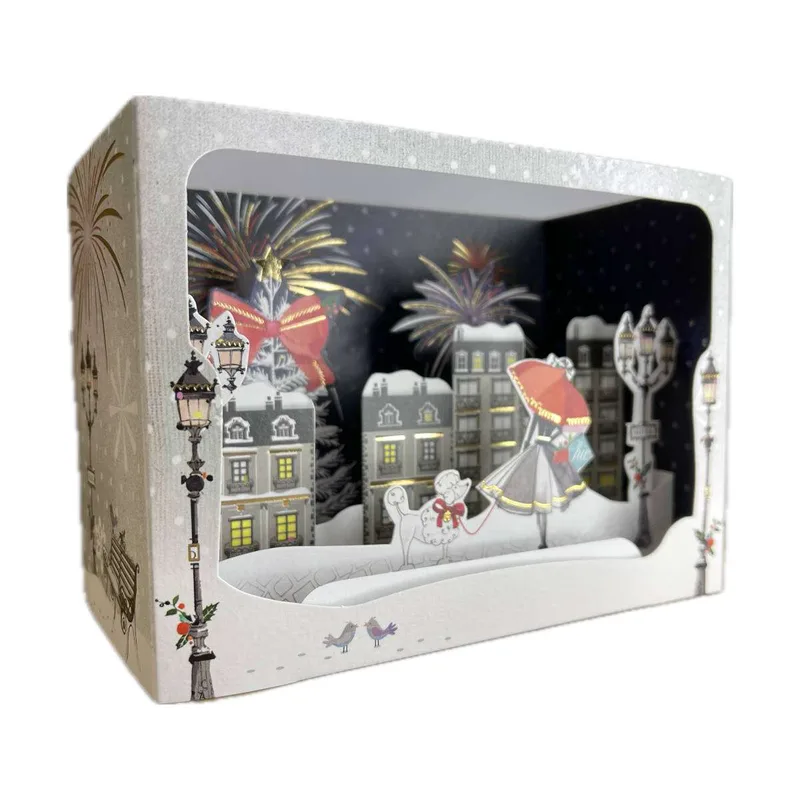 Pictura Xmas 3D Αναδυόμενη Κάρτα Περίπατος στα Πυροτεχνήματα PI23355