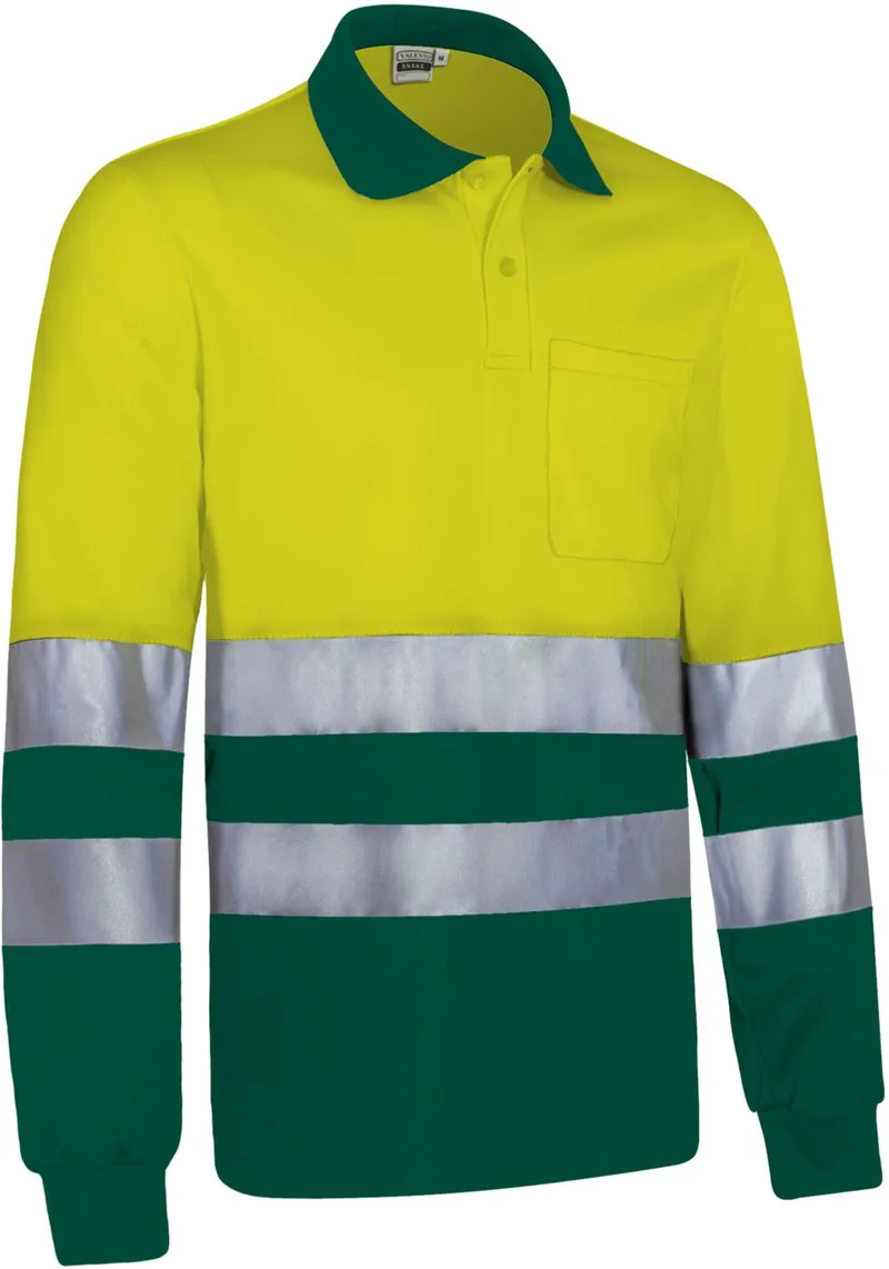 Hi-Vis Μακρυμάνικο Polo SNAKE Valento POVASNAAB Fluo Yellow-Green Bottle