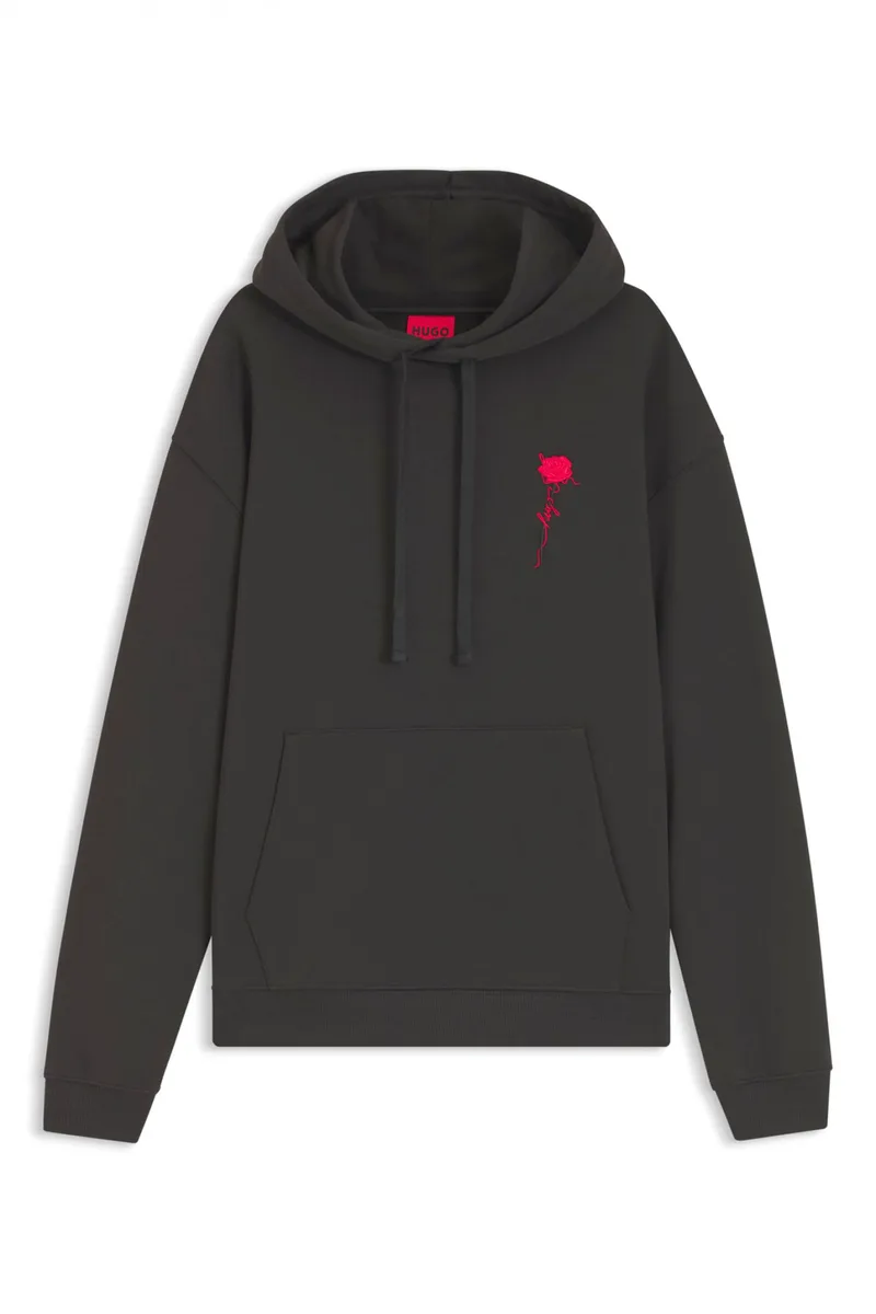 HUGO ΦΟΥΤΕΡ HOODIE DIFLOWHOOD LOGO ΜΑΥΡΟ
