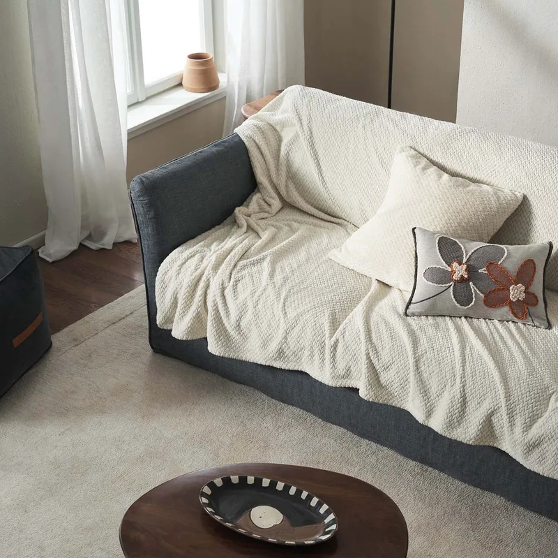 Ριχτάρι Καναπέ Διθέσιου Fleece (180x250) Gofis Home Cinnabar Ecru 115/05