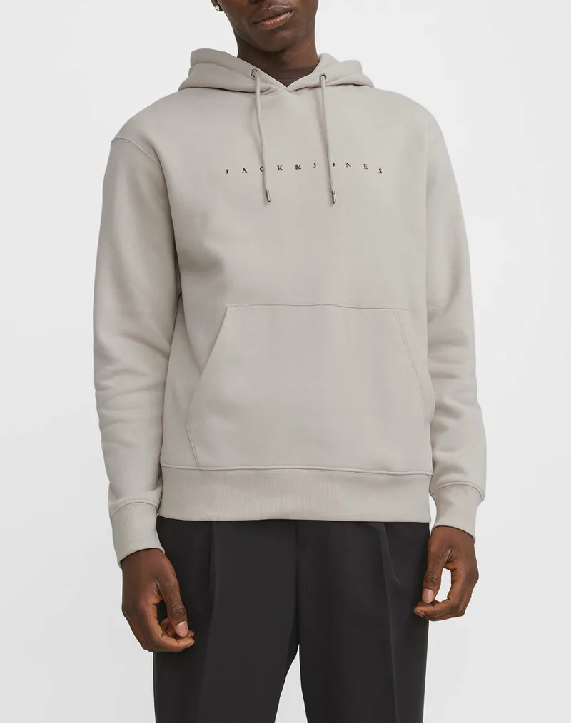 JACK&JONES JJESTAR JJ SWEAT HOOD NOOS 12233972-Moonbeam Ecru